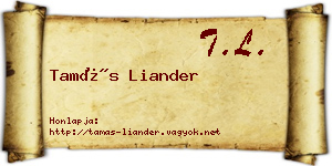 Tamás Liander névjegykártya
